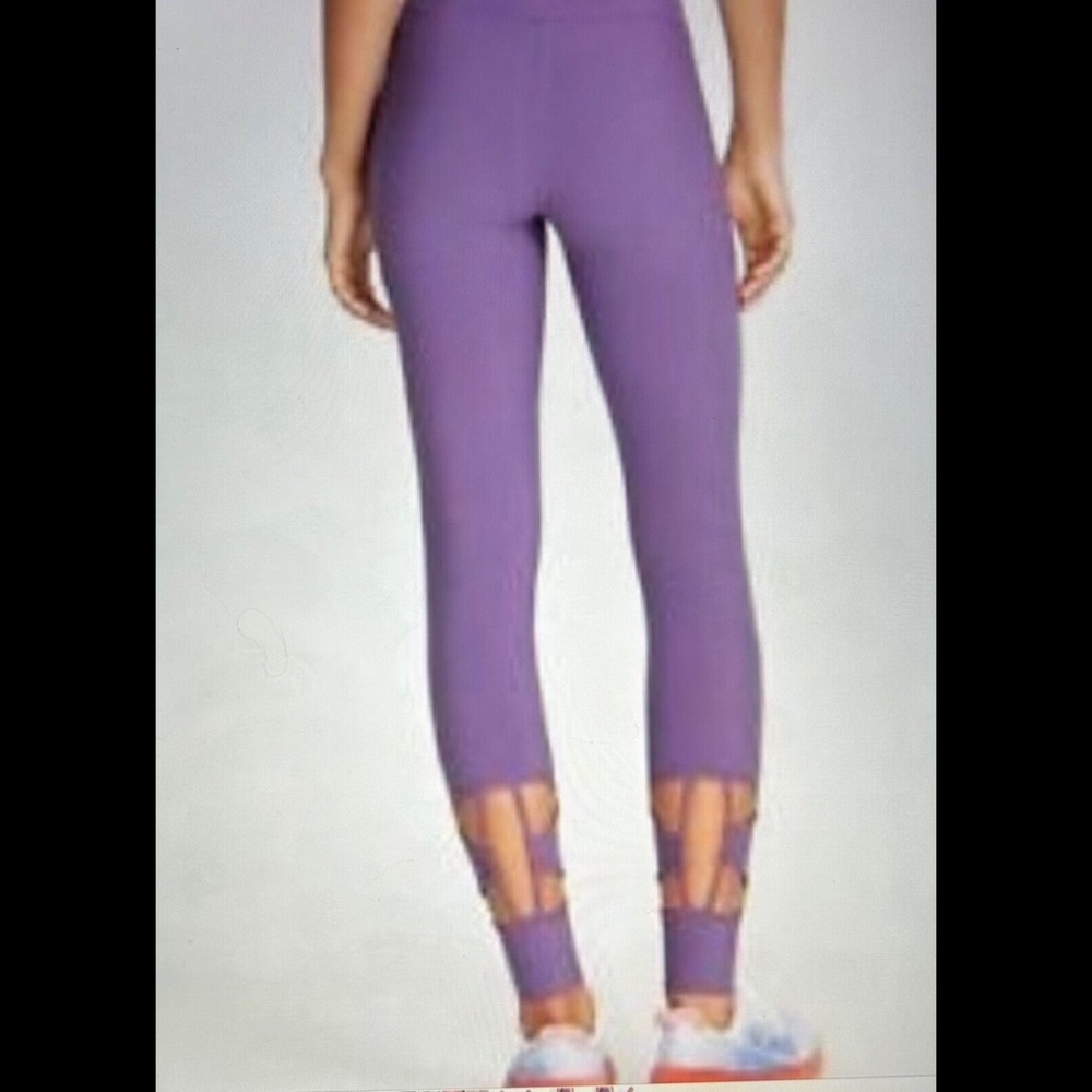 Johnny Was Calme High Rise Cutout Ankle Leggings Purple Size L